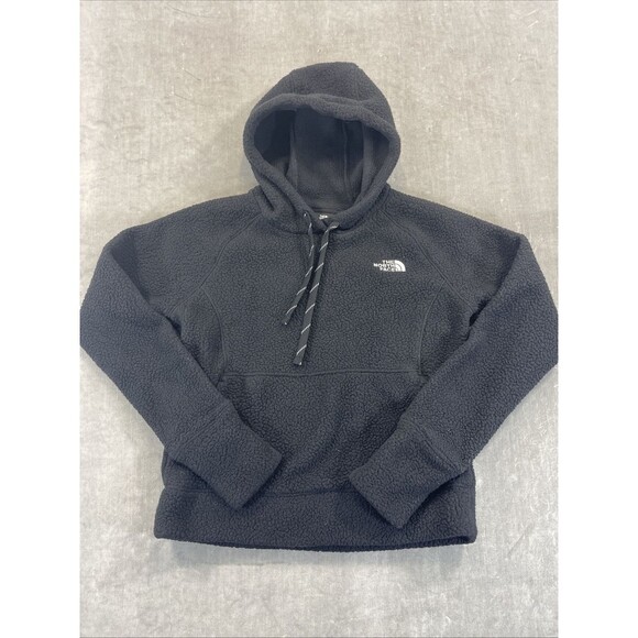 The North Face Women’s Black Fuzzy Fleece Hoodie Size Small - Picture 1 of 6